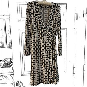 Never Worn Classic Black & White Wraparound Dress